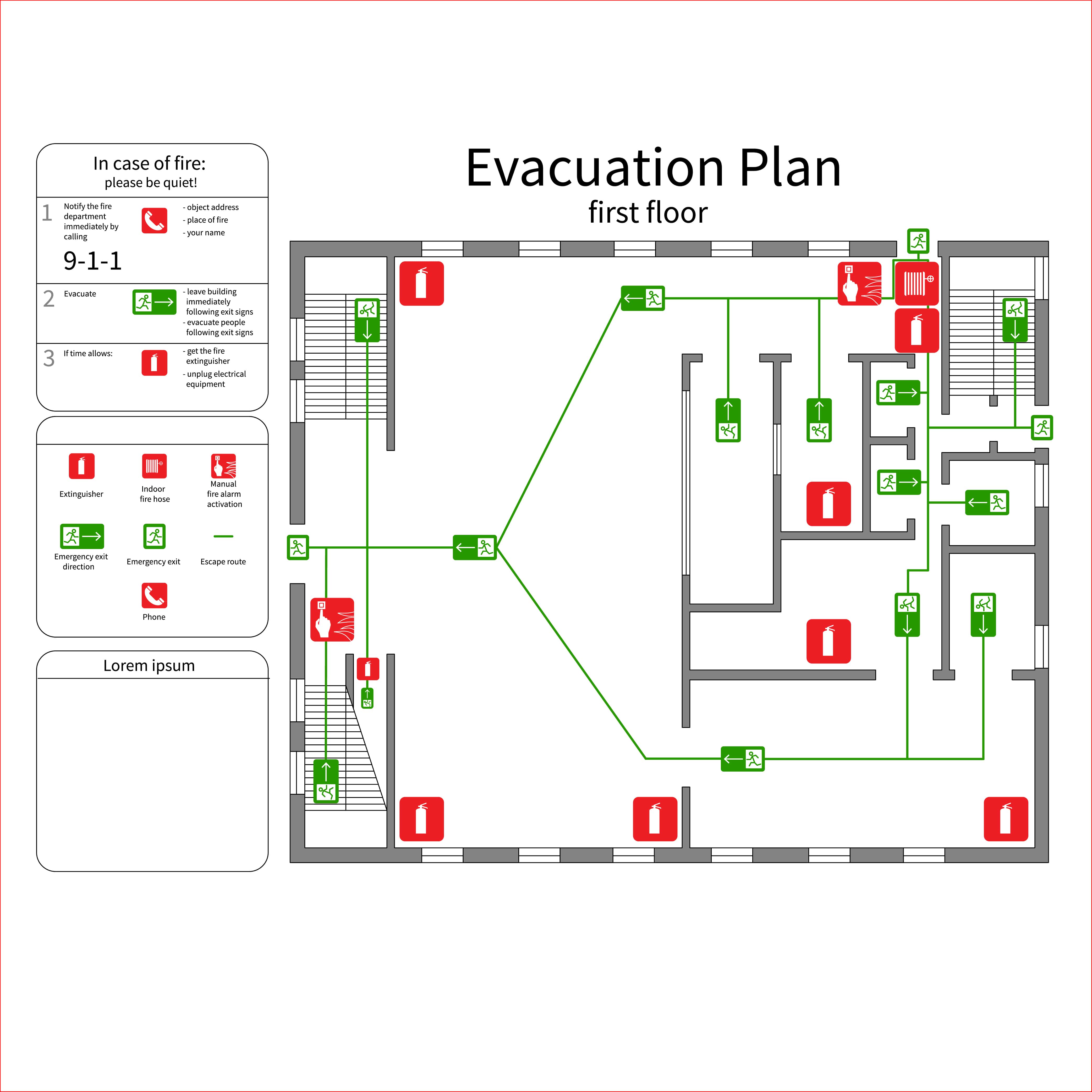 floor plan fire and emergency
